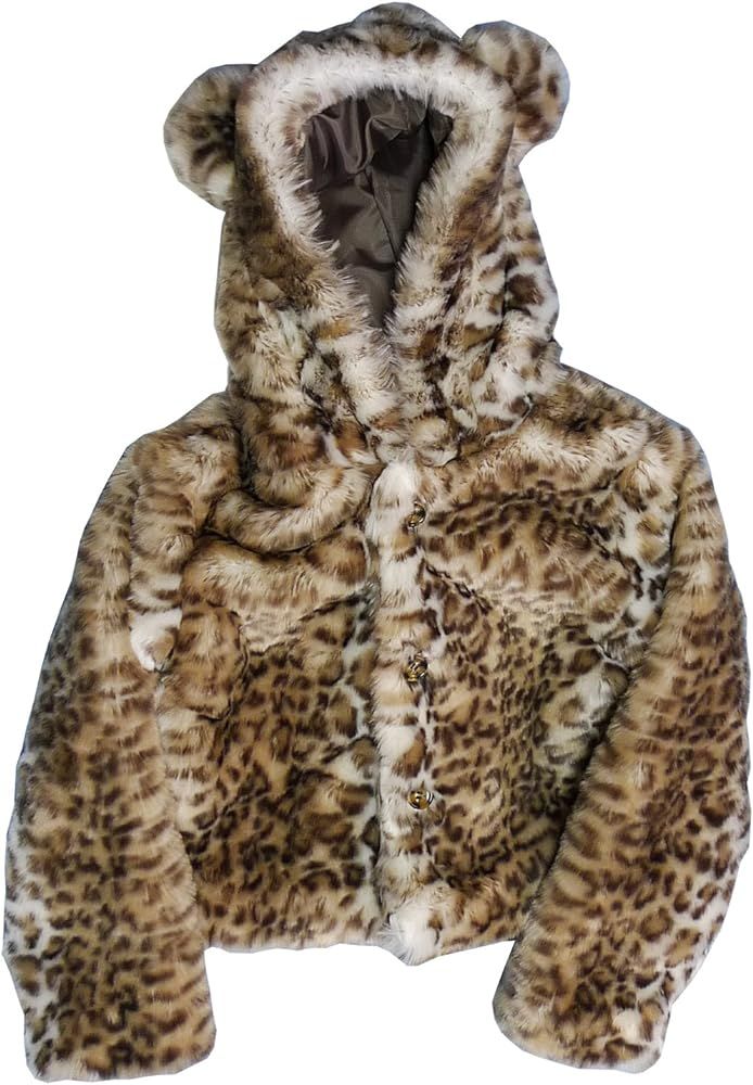 Foxfire For Kids Lilly Patricia Snow Leopard Faux Fur Hooded Jacket | Amazon (US)