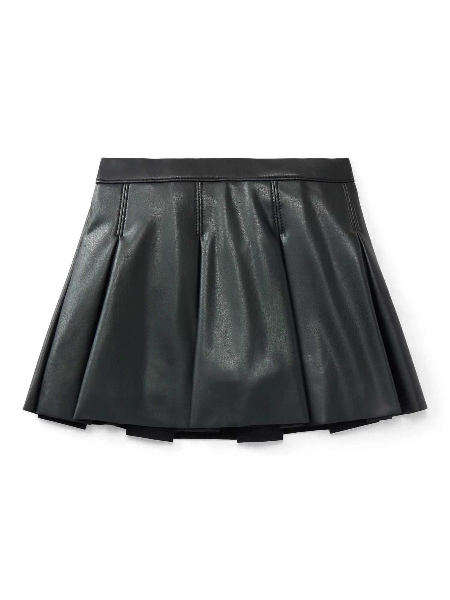 Wonder Nation Toddler Girls Pleated Faux Leather Skirt, Sizes 12M-5T | Walmart (US)