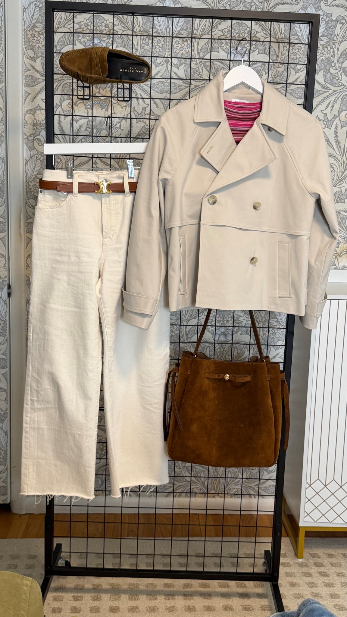 Ecru, pink, and cognac combination 

Jeans fit tts. Jacket fits tts. Top fits small, size up. 

#LTKPetite #LTKootd #LTKOver40