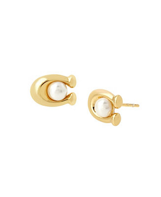 Imitation Pearl Signature C Stud Earrings | Macy's