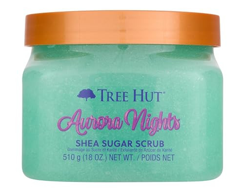 Tree Hut Aurora Nights Shea Sugar Scrub, Exfoliating, Hydrating & Moisturizing Body Scrub with Shea Butter & Nourishing Essential Oils, Smooth & Soften Skin, 18 oz | Amazon (US)