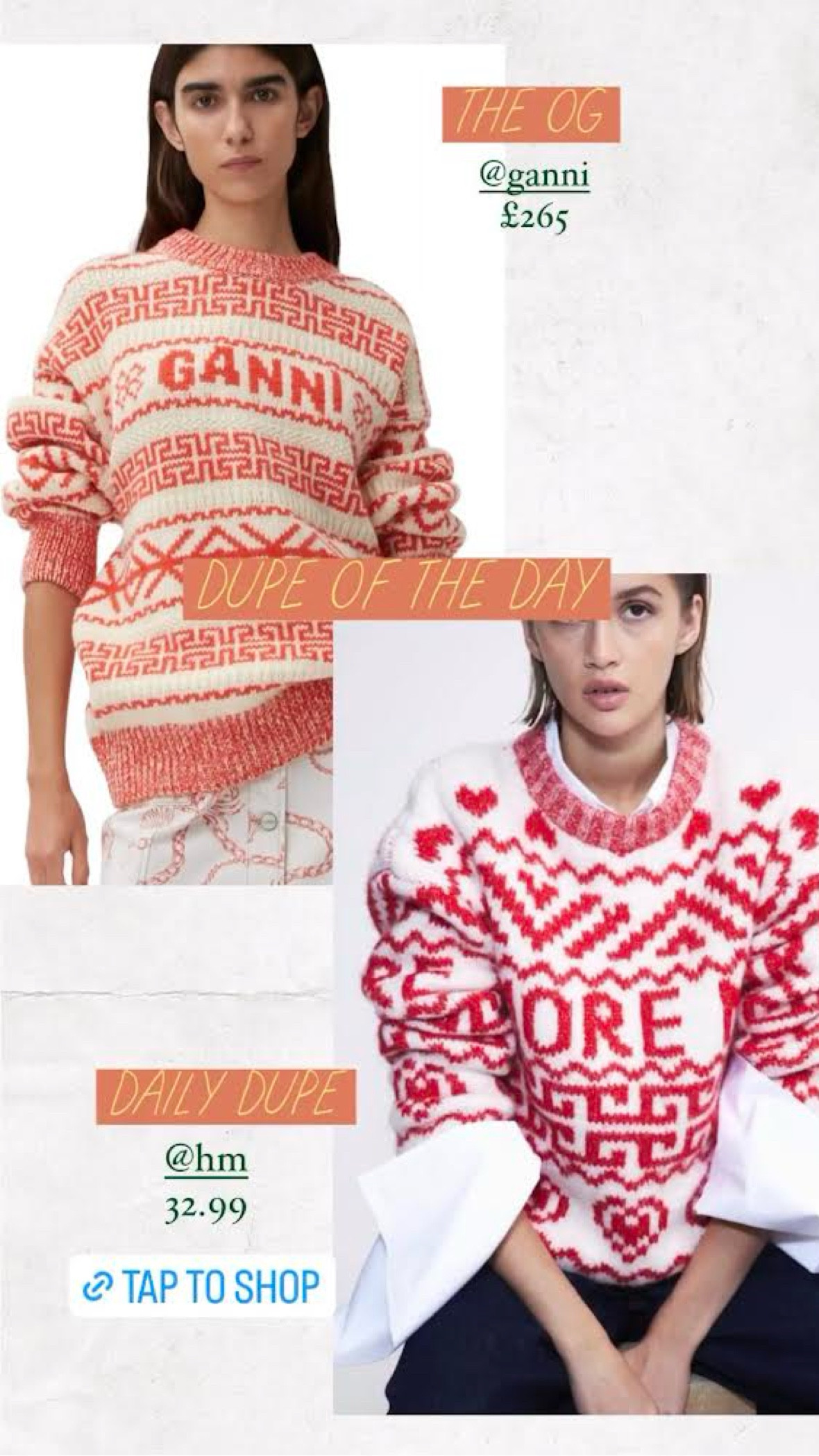 Ganni, H&m, Coggles, christmas jumper, knit jumper, oversized jumper, jacquard knit jumper, red jumper, festive outfit, Christmas outfit, cheaper alternative, clothes dupe

#LTKSeasonal #LTKstyletip #LTKeurope