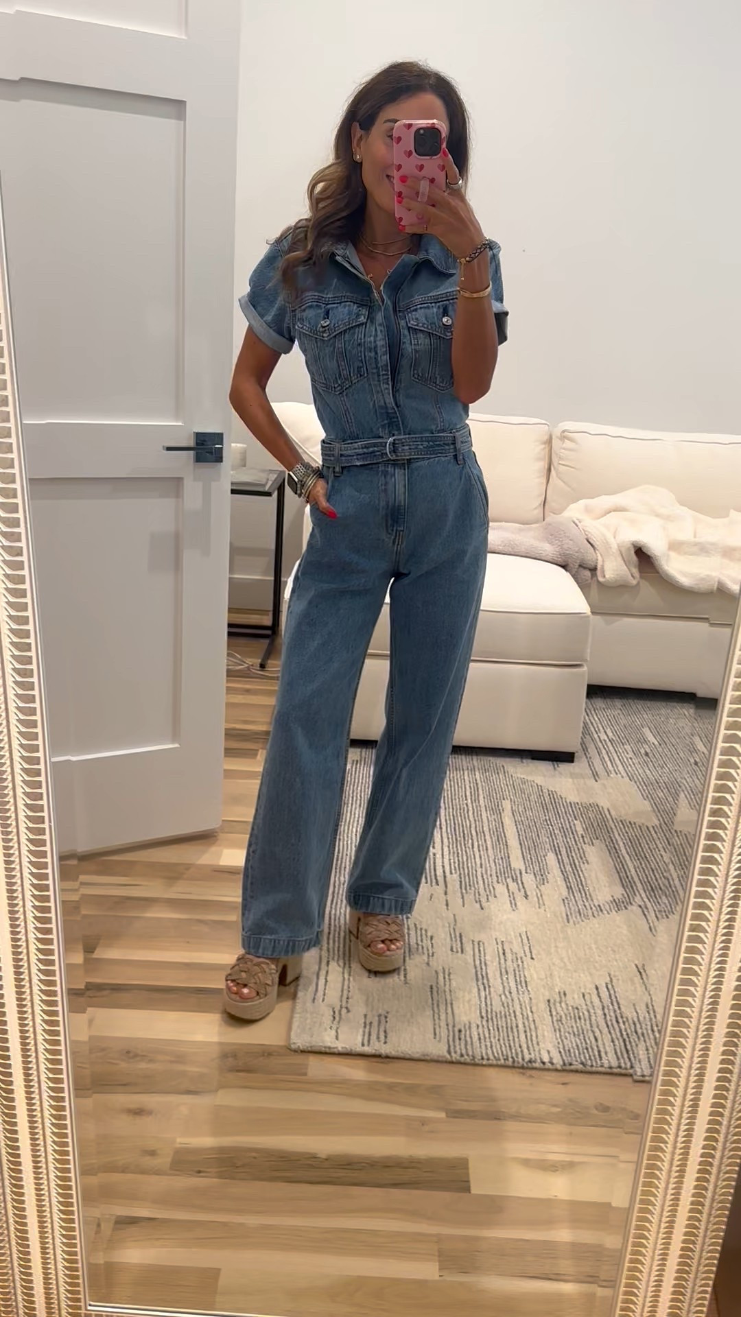 Denim jumpsuit on sale! Wearing xxs petite 

#LTKSaleAlert #LTKFindsUnder50 #LTKFindsUnder100