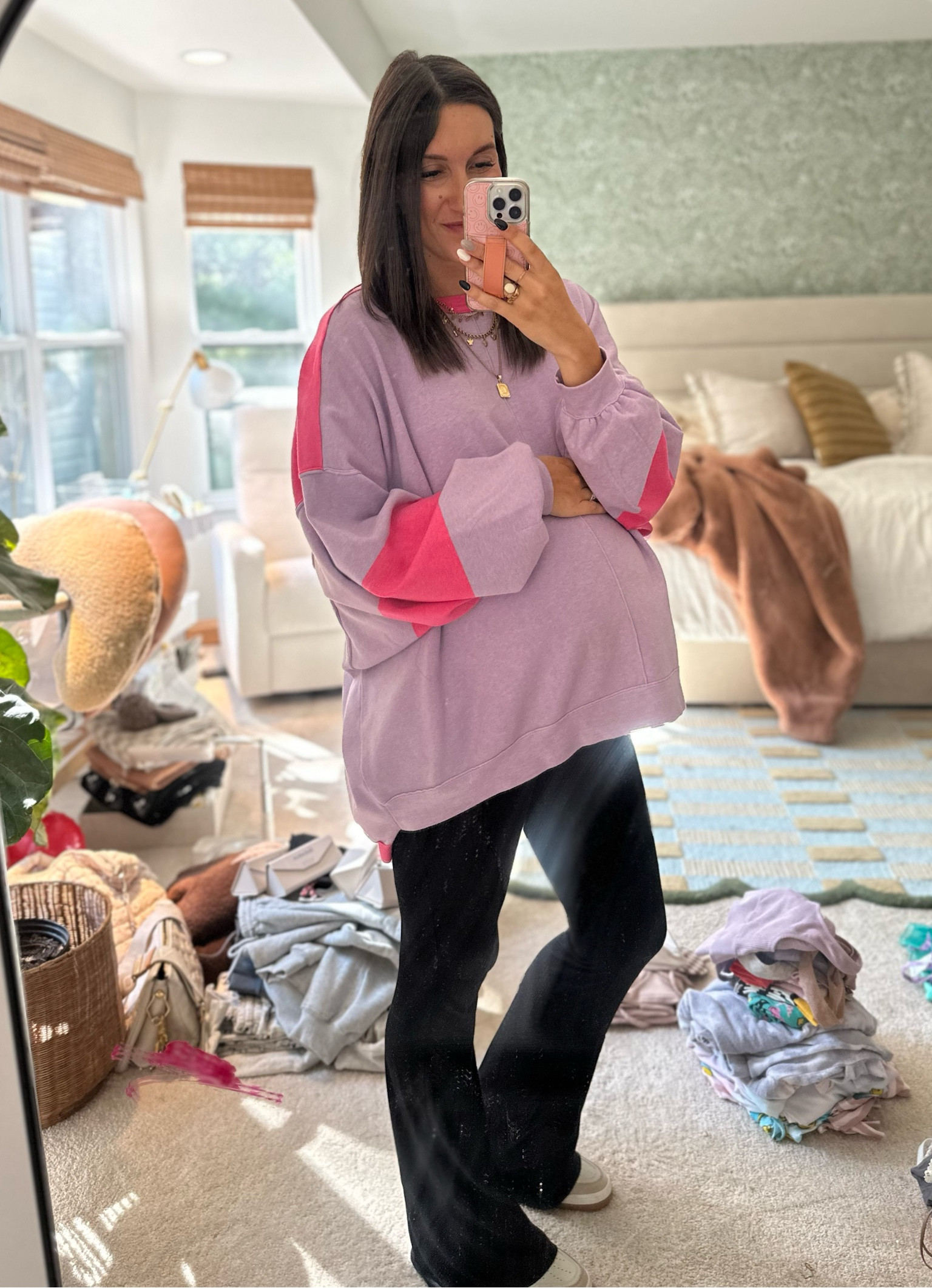 36 week bumpfit! 
• coziest sweatshirt size medium (my true to size, it runs oversized) 
