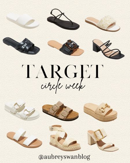 Target Circle Week 🎯 this sale is 30% off clothing, sandals, and swim which ends 4/13. Check out these sandals and get them on sale while it lasts! 

Target Circle week, Target finds, Women’s sandals, Summer sandals, Universal Thread sandals, A New Day Sandals