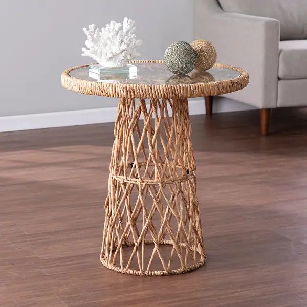 Harper Blvd Nyland Coastal Natural Woven Fiber Accent Table | Bed Bath & Beyond