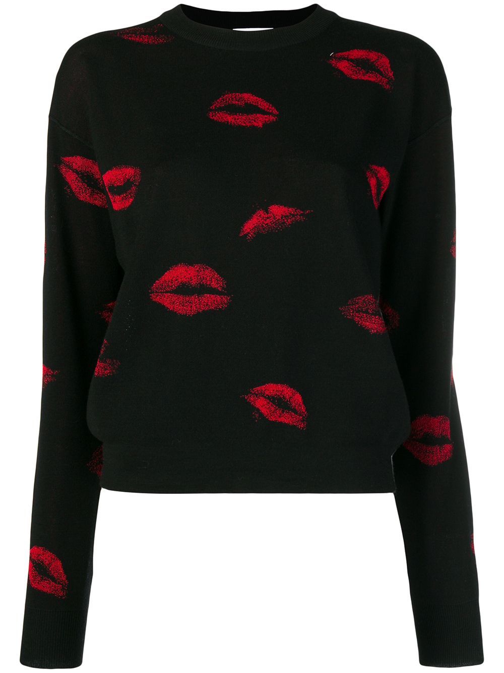 Sonia Rykiel lip print sweater - Black | FarFetch Global