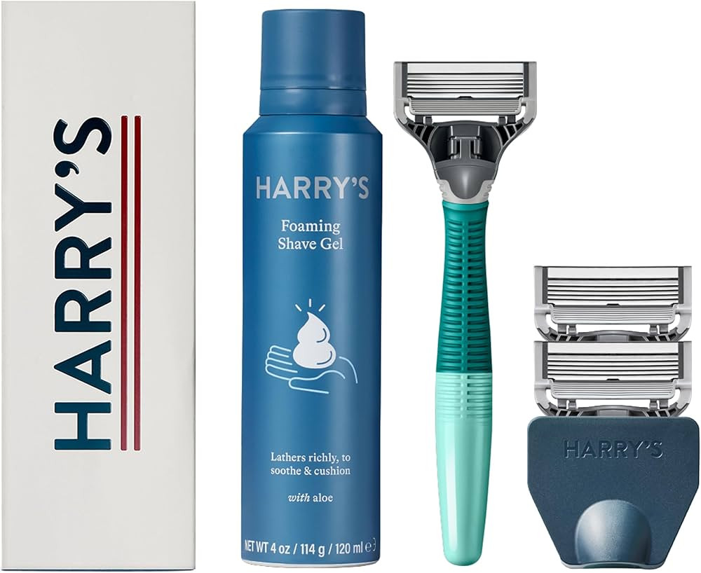 Harry's Shaving Kit for Men - Razor Handle, 3 Razor Blade Refills, Foaming Shave Gel, and Travel ... | Amazon (US)