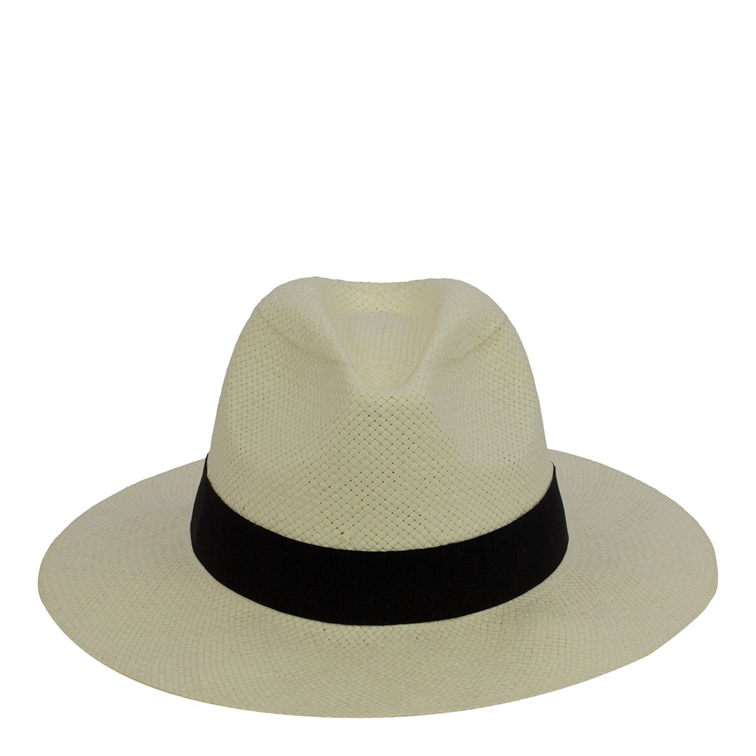 Cream Straw Hat With Black Band | BrandAlley