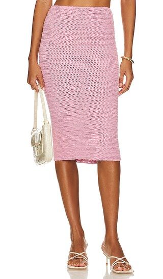 Maxi Rose Midi Skirt in Pink | Revolve Clothing (Global)