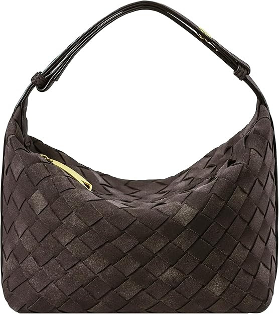 Vegan Leather Woven Tote Bag, Leather Braided Purse Clutch Purse, Woven Top-Handle Shoulder Handb... | Amazon (US)