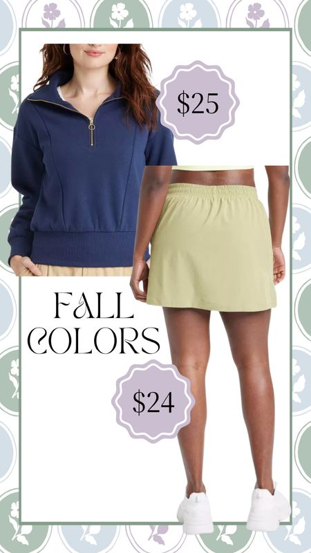 Target activewear in new fall colors! I own this tennis skirt in another color and it’s SO good! The fit is looser on your tummy and has a flattering high waist. Can be dresses casual and not look as sporty as other active skorts. And I can’t get over how cute this quarter zip pullover is for that price! Could easily pair with jeans or yoga pants as well. Both come in tons of colors and XS-4X.

Activewear, casual, mom style, Target style, Target find, affordable, ootd, fall fashion, comfy outfit, loungewear, extended sizes, plus size #targetstyle #activewear #casual #momstyle 

#LTKstyletip #LTKunder50 #LTKfitness