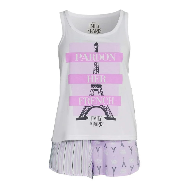 Emily in Paris Women's and Women's Plus Shorty Pajama Set, 2-Piece | Walmart (US)