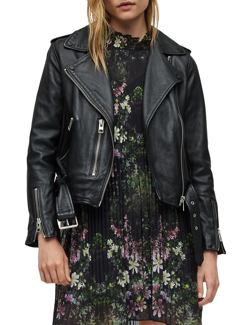 AllSaints Balfern Leather Biker Jacket | Saks Fifth Avenue