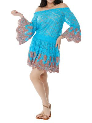 Ranee's Off The Shoulder Mini Cover Up Dress on SALE | Saks OFF 5TH | Saks Fifth Avenue OFF 5TH
