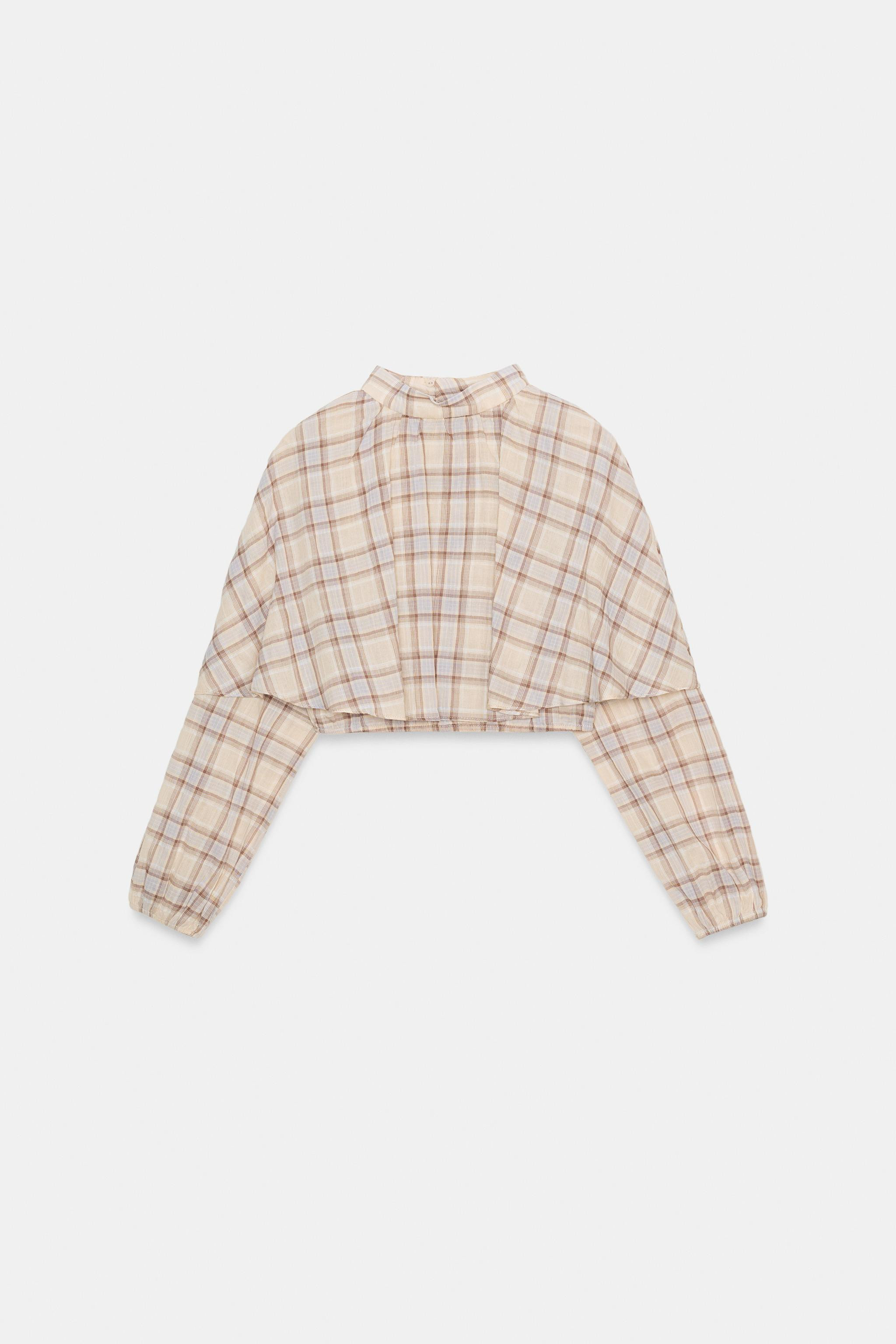 PLAID CAPE CROP TOP | Zara US