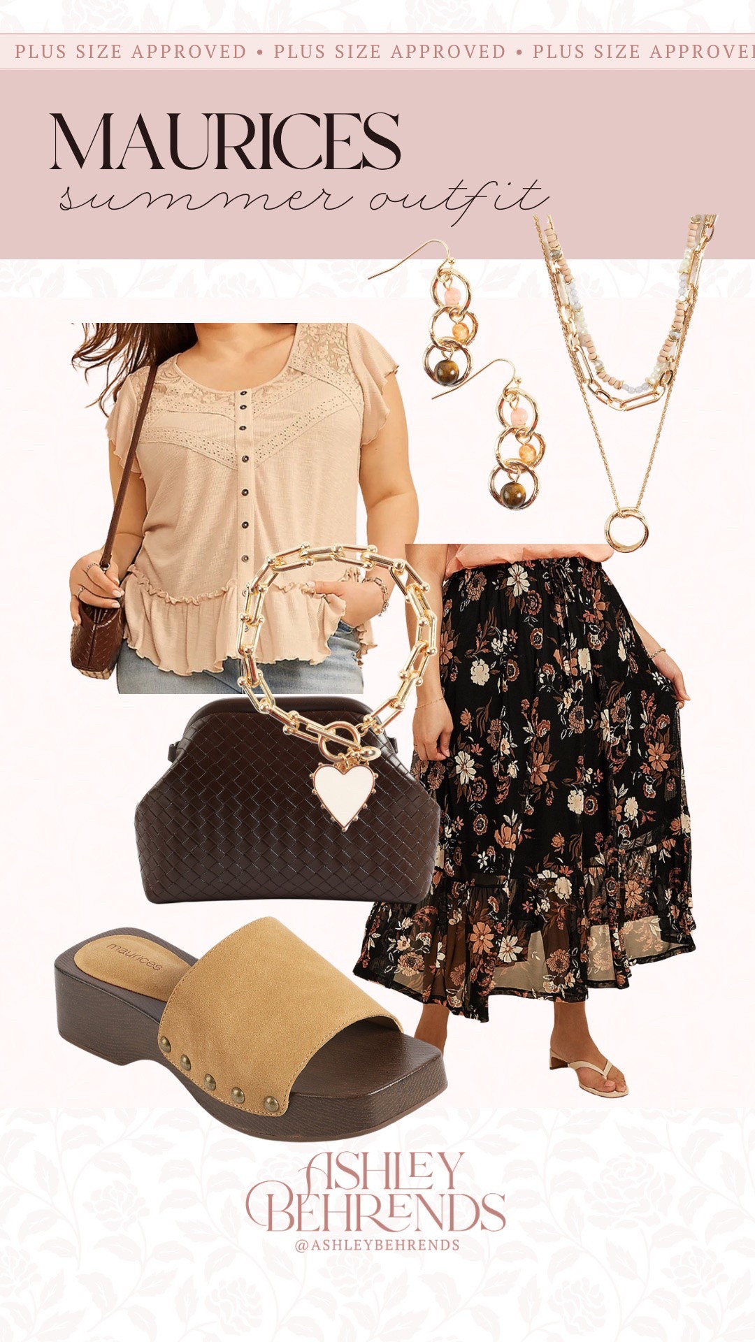 How pretty are the colors in this neutral 🤎🌸floral maxi skirt from @Maurices. This outfit is lightweight, flowy and gives the most gorgeous boho vibes and the pieces will transition so well into fall. 
Plus size lunch date outfit, brunch outfit inspiration

#LTKSeasonal #LTKPlusSize