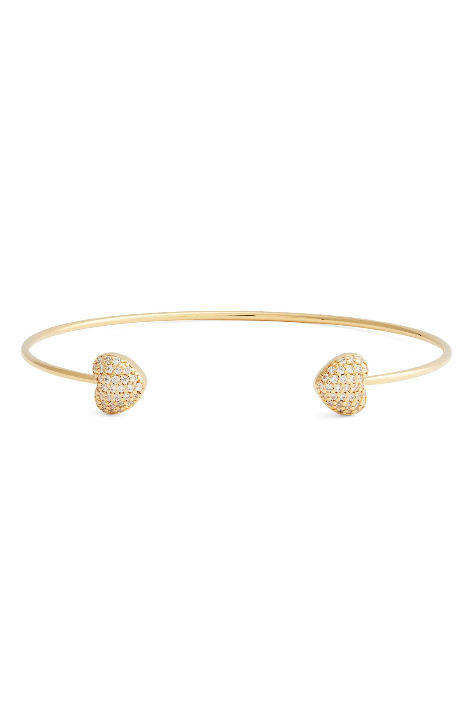 Demi Fine Heart Accent Cuff Bracelet | Nordstrom