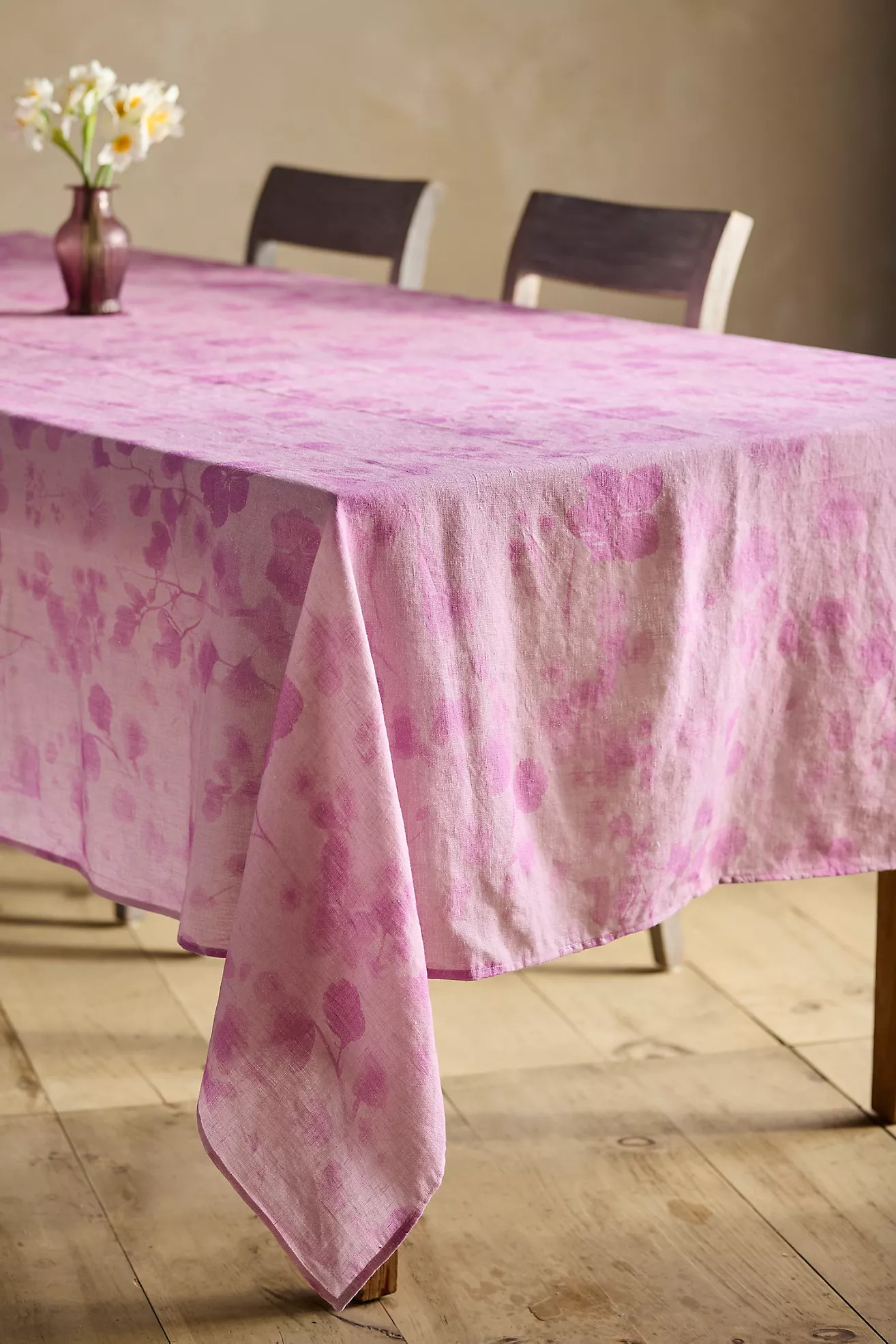 Lilac Sun Print Linen Tablecloth | Terrain