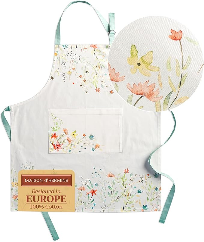 Maison d' Hermine 100% Cotton Apron for women with Pocket Kitchen Chef Apron for Men Cooking Vale... | Amazon (US)