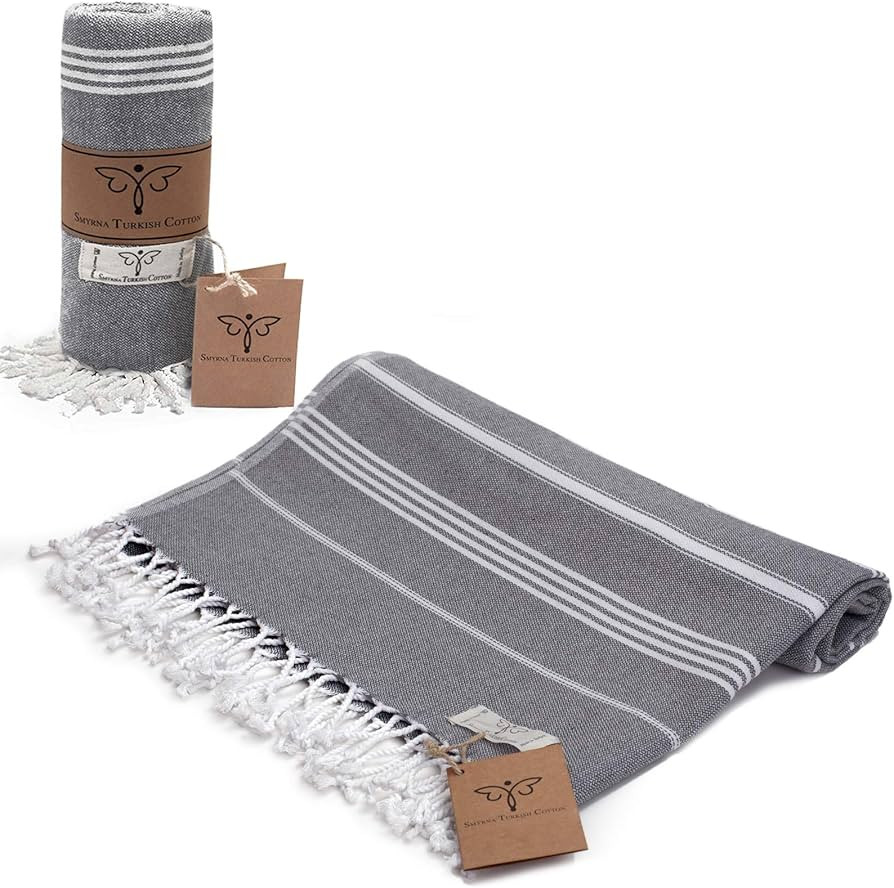 SMYRNA TURKISH COTTON Classical Series Beach Towel | 71 x 37 in | Extra Large Wearable Turkish Ba... | Amazon (US)