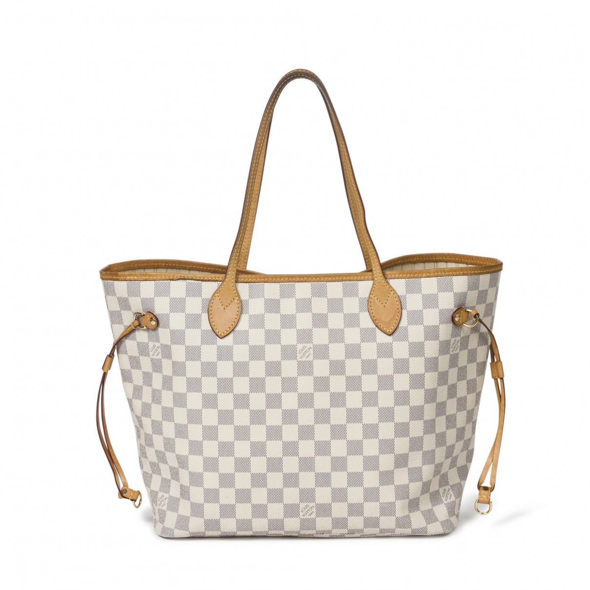 Louis Vuitton Neverfull White Leather handbag for Women | Vestiaire Collective (Global)