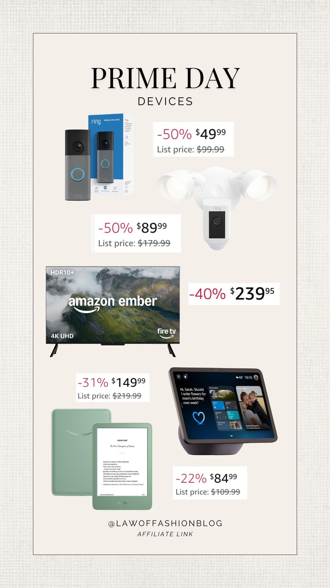 Amazon prime day deals, Amazon devices on sale, kindle, ring door bell, blink, Amazon tv and Amazon echo on sale. Prime day electronics on sale

#LTKSaleAlert
