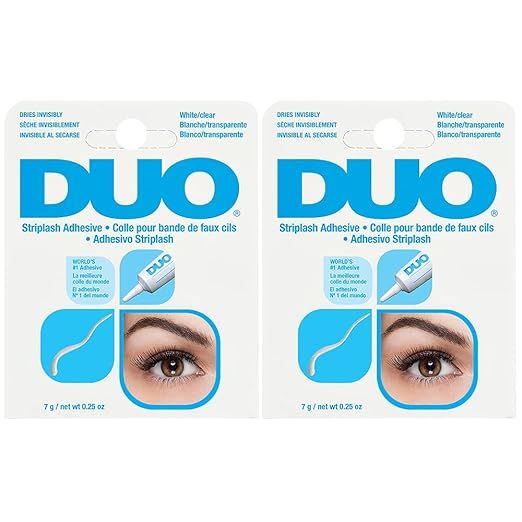 DUO Strip Lash Adhesive White/Clear, for Strip False Eyelash, 0.25 oz, 2-Packs | Amazon (US)