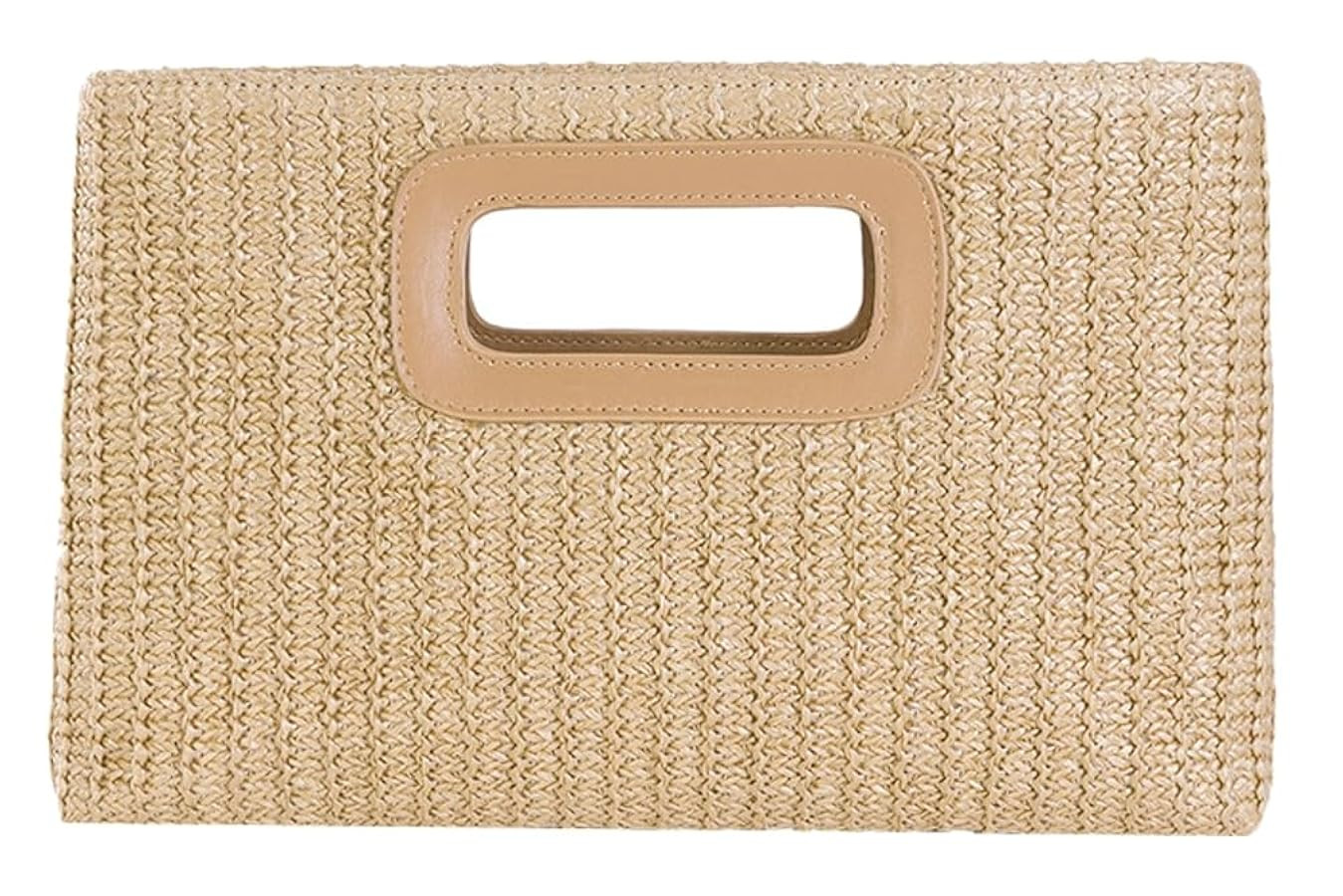 Straw Clutch Purse for Women Travel Straw Beach Tote Bag Woven Rattan Envelope Bag Top Handle Cro... | Amazon (US)