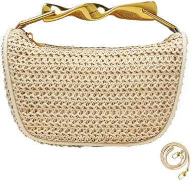 JYG Handmade Straw Crossbody Bags for Women Mini Summer Satchel Purse Fashion Woven Shoulder Hand... | Amazon (US)