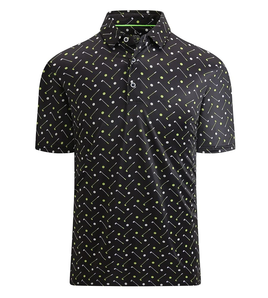 Alex Vando Mens Golf Shirt Moisture Wicking Quick-Dry Print Performance Polo Shirts for Men | Amazon (US)
