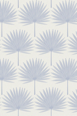 Stamped Palm Blue Peel and Stick Wallpaper | Anthropologie (US)