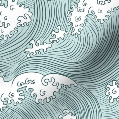 japanese waves | Spoonflower