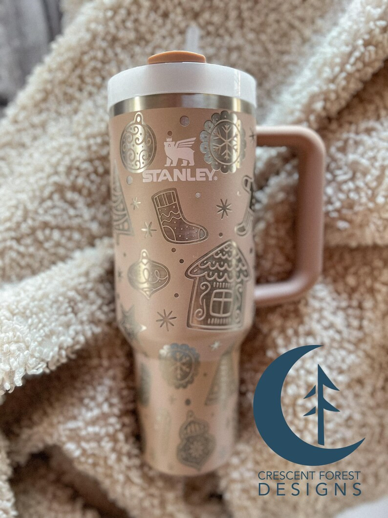 Gingerbread Cookie Engraved 40oz Stanley Quencher Engraved Holiday Stanley Tumbler Christmas Stan... | Etsy (US)