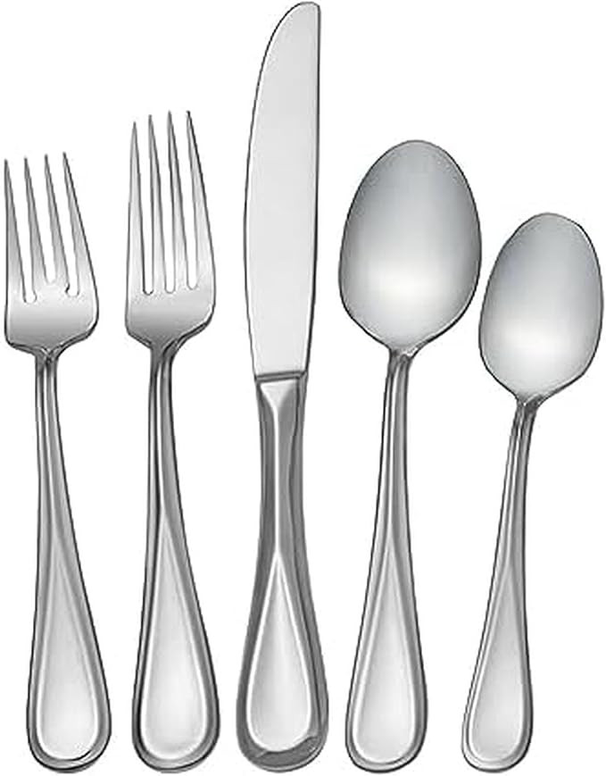 Mikasa Bravo 101 Piece Silverware Set, 18/10 Stainless Steel Flatware Service for 12, Includes 5 ... | Amazon (US)