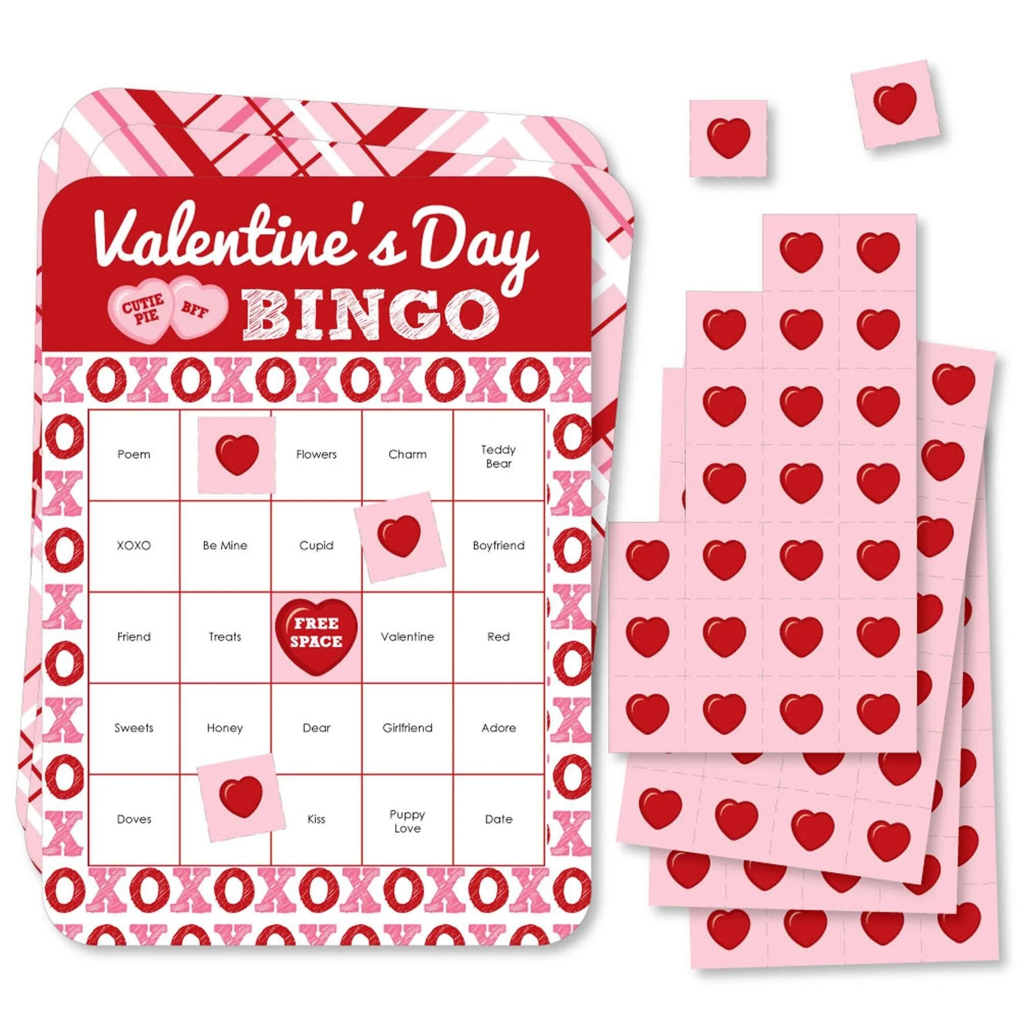 Big Dot of Happiness Conversation Hearts - Bingo Cards and Markers - Valentine's Day Party Bingo ... | Walmart (US)