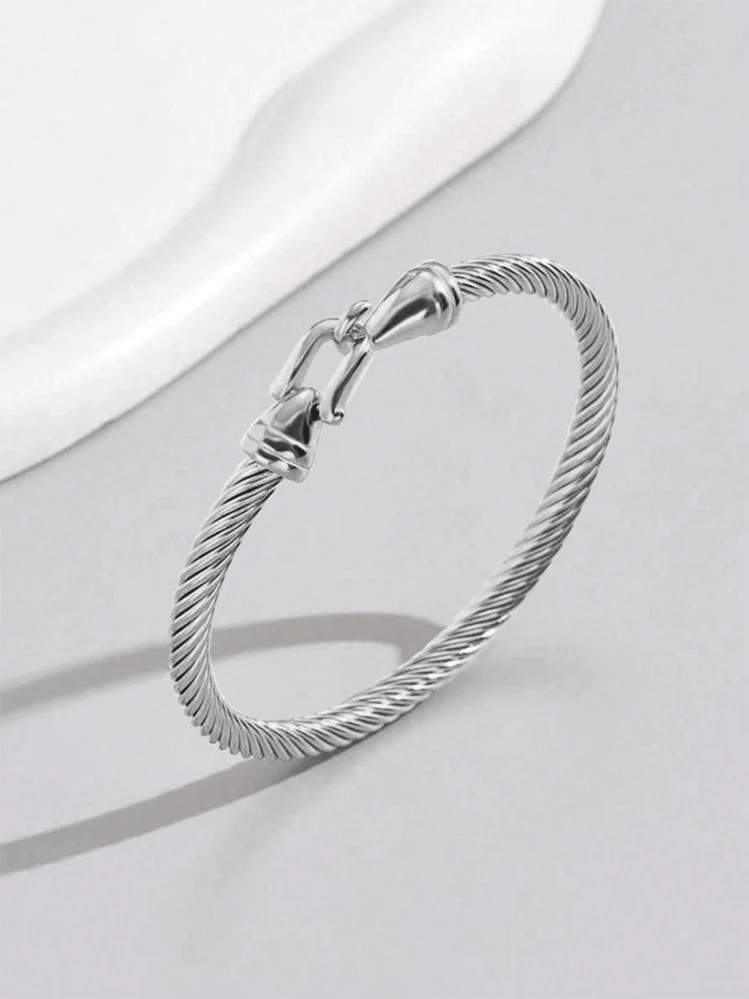 1pc Minimalist Horseshoe Clasp Women Titanium Bracelet, Suitable For Girls, Ladies, Couples, Daily Accessory Matching | SHEIN