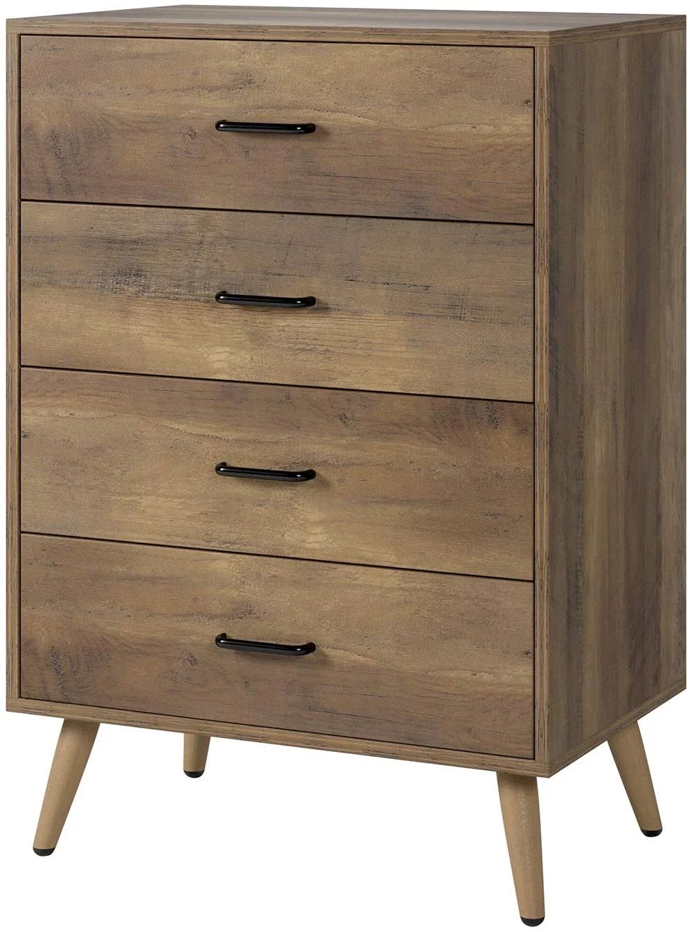 Homfa 4 Drawer Dresser, Wood Chest of Drawers, 23.6'' W Nightstand Chest Dresser for Bedroom, Rus... | Walmart (US)
