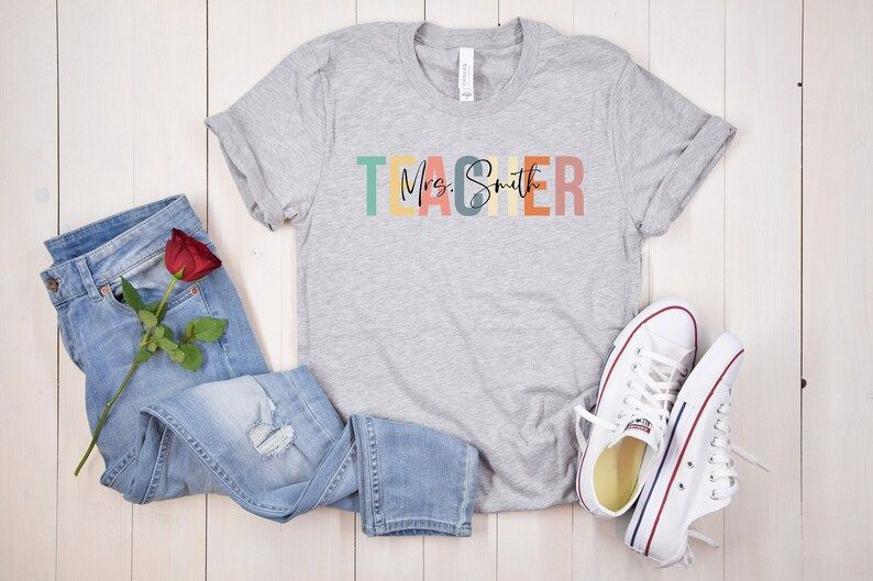 Customized Name Teacher Shirt Personalized Name Teacher | Etsy | Etsy (US)