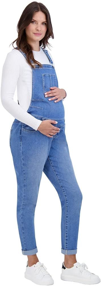 Savi Parker Women’s Maternity Overalls – Comfy Denim Bib Straight Leg Overalls Women Jumpsuit... | Amazon (US)