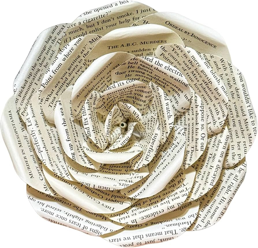 Agatha Christie Handmade Paper Flowers. One-of-a-Kind Single Roses from Mystery Novels. Available... | Amazon (US)