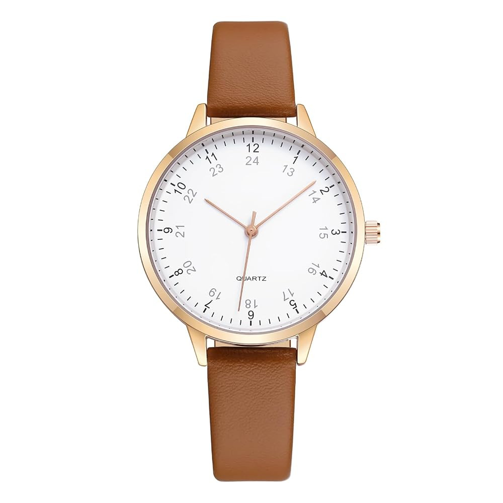 Women Watches Leather Mesh Strap Round Case Analog Fashion Ladies Wrist Watches | Amazon (US)