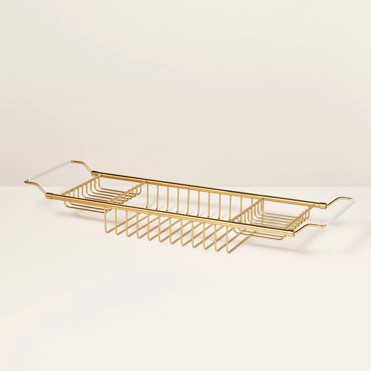 Extendable Wired Bathtub Caddy Brass Finish - Hearth & Hand™ with Magnolia: Freestanding, Slatt... | Target