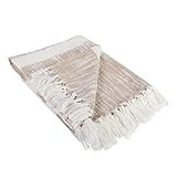 DII Rustic Farmhouse Cotton Stripe Blanket Throw with Fringe for Chair, Couch, Picnic, Camping, Beac | Amazon (US)