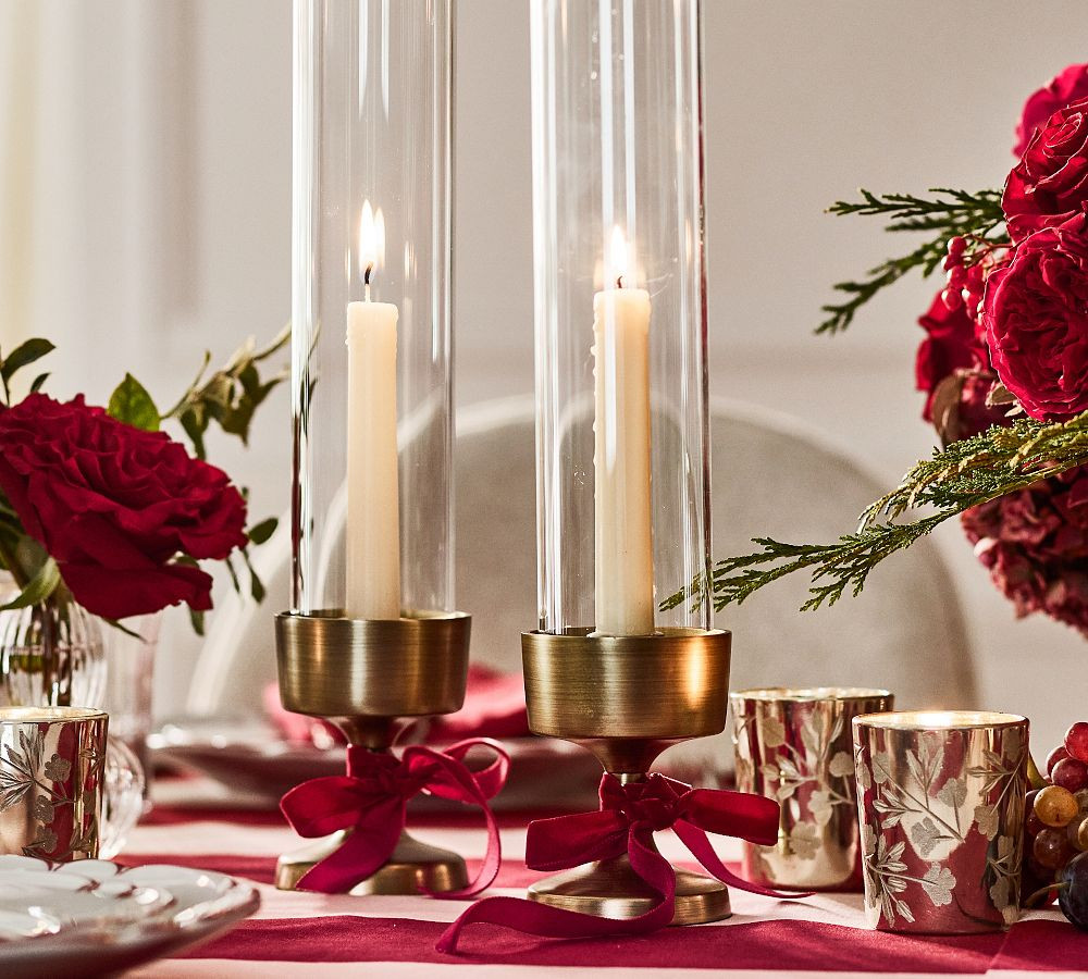 Monique Lhuillier Salerno Hurricane Taper Candleholder | Pottery Barn (US)