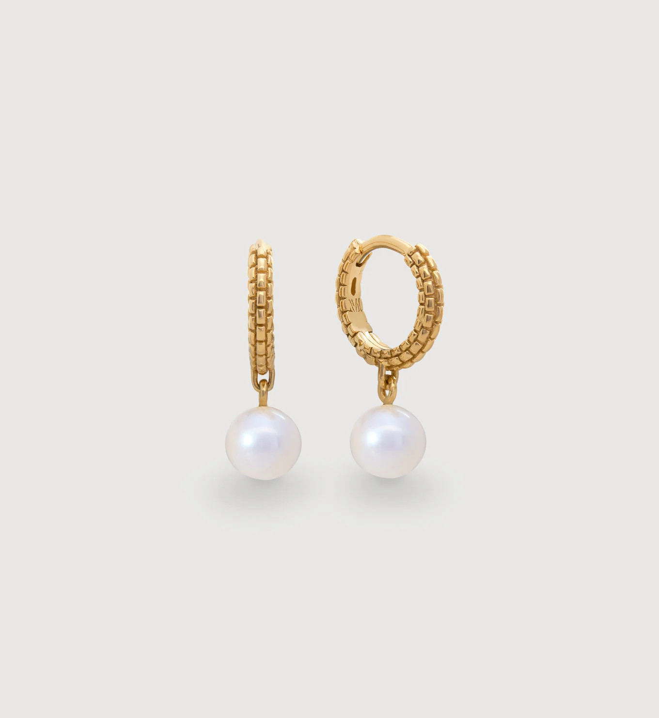 Heirloom Round Pearl Huggie Earrings | Monica Vinader (Global)