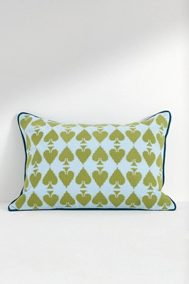 Ace Cotton Embroidered Needlepoint Pillow | Anthropologie (US)