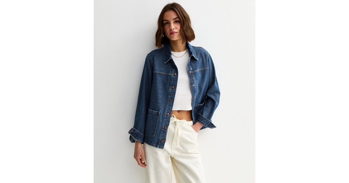 Blue Faded Denim Shacket | New Look | New Look (UK)