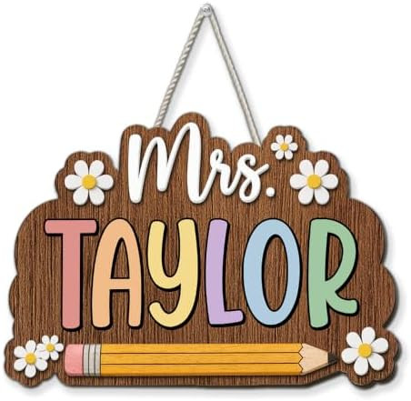 Welcome To Our Classroom Wood Sign, Back to School Decor Hanging | Custom Teacher Name, Premium W... | Amazon (US)