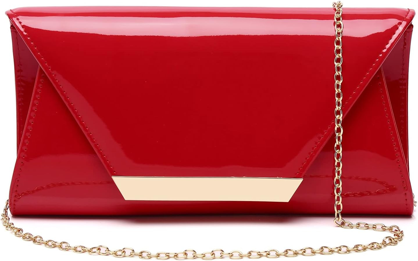Patent Leather Envelope Clutch Womens Evening Handbag Stylish Shoulder Bag Purse for Christmas We... | Amazon (US)
